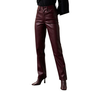 Modern straight super high rise vegan leather eggplant purple sz 12 R grunge